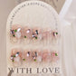 A056  New High-end Elegant Lady Style Ice-Heart Pink Rose with Rhinestone Whitening Short Coffin Shape Handmade Press-on Nails