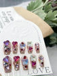 A312- Loving hearts gems stuuning handmade press on nails