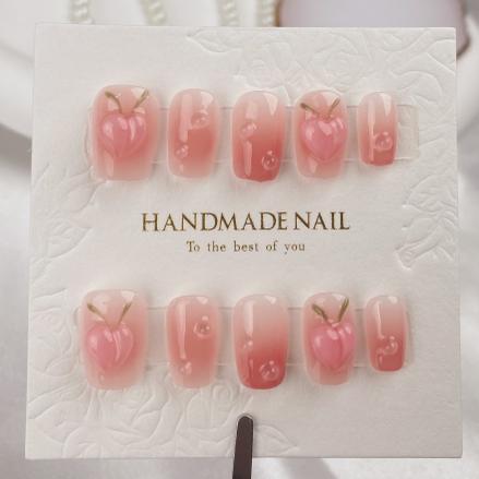 A092   Freshly out, these adorable peach-toned nails scream all things cute.