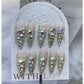 A207 New popular design with diamonds, highlighting a bright and cool look, pure handmade nail art (3 cm)