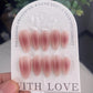 A046   Summer Ice Transparent Blush Phototherapy Pink Gentle Lady Handmade Press-On Nail