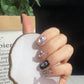 A041   New High-End Dopamine Hand-Painted Collision Color Crooked Heart Rhinestone Whitening High-End Short Press-On Nails Handmade