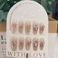 A072  Unveil a bride-worthy aura with high-class cat-eye gem nail stickers, adding elegance and a radiant touch.