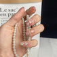 A028   High-End Pearl Aurora Mermaid Tail Gentle Premium Short Handmade Press-On Nails