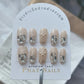 A282 The new high-end French-style nails, adorned with diamonds, enhancing whiteness and gentleness, all handmade press on nails