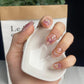 A028   High-End Pearl Aurora Mermaid Tail Gentle Premium Short Handmade Press-On Nails