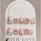 A018   New Cute Melody Whitening Handmade Press-on Nails, Removable.