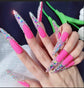 A226 Handmade 10 pieces Fariy pinky girls style popular shiny diamonds luxury press on nails(5 cm)