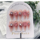 A269 The new pink princess-style nail art, adorned with diamonds and bows, creates a white and pure appearance